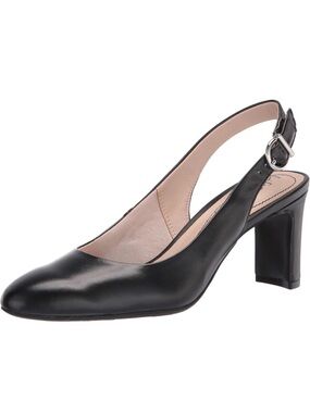 NWOT Life Stride Vegan Black Leather Slingback Block Heel Pump (7.5)